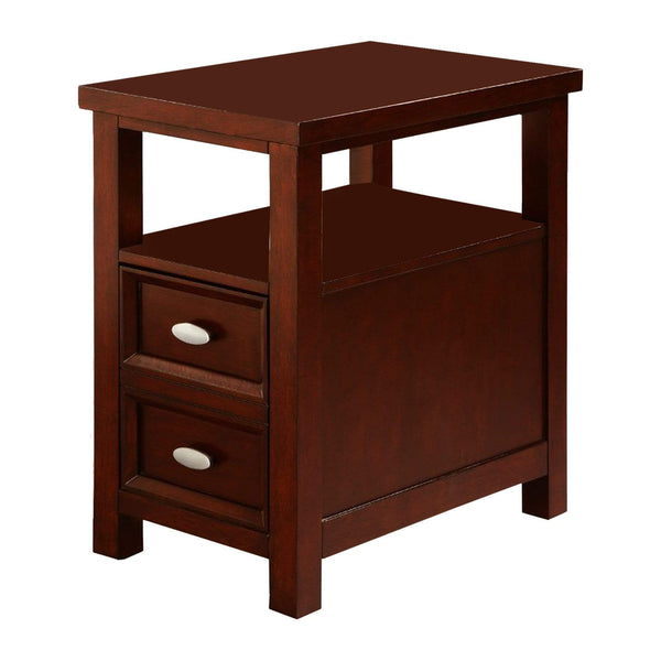 Side Tables and End Tables Spacious Chairside Table, Brown Benzara