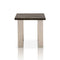 Side Tables and End Tables Square Shaped Oak Wood End Table Charcoal Oak Brown Benzara