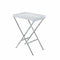 Side Tables and End Tables Stylish Tray Table, White & Chrome Benzara