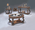 Traditional Serpentine End Table, Brown