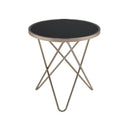 Valora End Table, Black Glass & Champagne