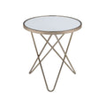 Valora End Table, Frosted Glass & Champagne