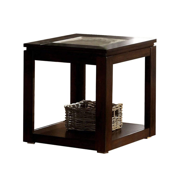 Side Tables and End Tables Verona Contemporary End Table, Espresso Finish Benzara