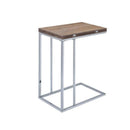 Side Tables and End Tables Vogue Side Table, Weathered Oak & Chrome Benzara