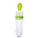 Silicone Baby Feeding Bottle With Spoon Food Supplement Rice Cereal Bottle Baby Squeeze Spoon Silica Gel Spoon BB0065 AExp