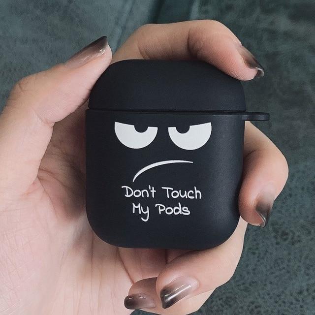 Silicone Case for Apple Airpods 1 2 Cases Cover Slogan Simple Text Dont touch airpods Earphone Cover for Airpods Pro capa Bags AExp