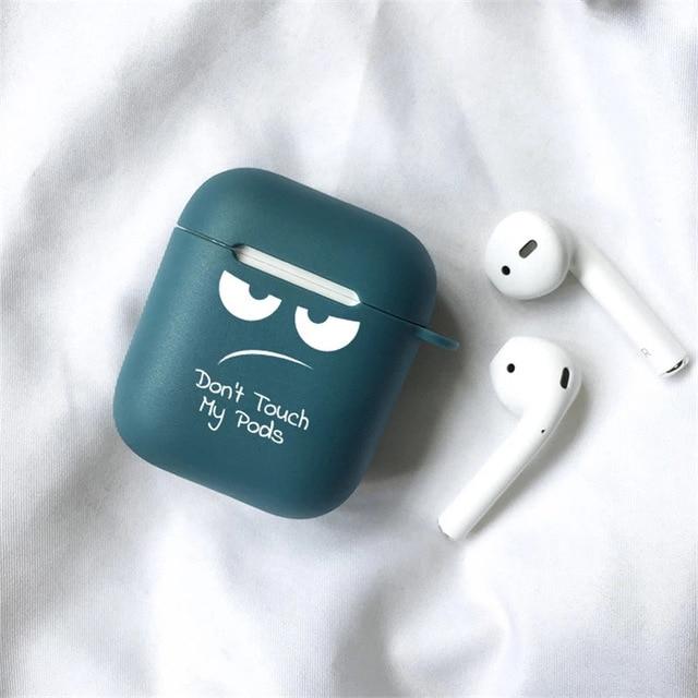 Silicone Case for Apple Airpods 1 2 Cases Cover Slogan Simple Text Dont touch airpods Earphone Cover for Airpods Pro capa Bags AExp
