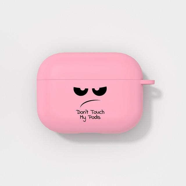 Silicone Case for Apple Airpods 1 2 Cases Cover Slogan Simple Text Dont touch airpods Earphone Cover for Airpods Pro capa Bags AExp