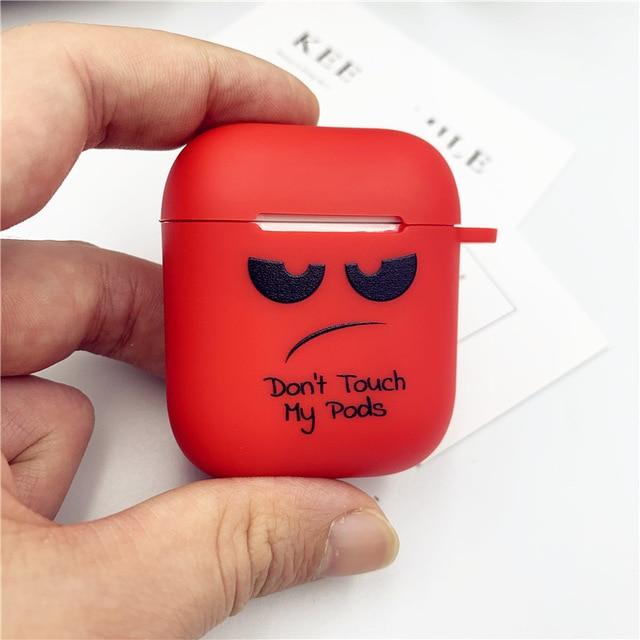 Silicone Case for Apple Airpods 1 2 Cases Cover Slogan Simple Text Dont touch airpods Earphone Cover for Airpods Pro capa Bags AExp