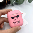 Silicone Case for Apple Airpods 1 2 Cases Cover Slogan Simple Text Dont touch airpods Earphone Cover for Airpods Pro capa Bags AExp