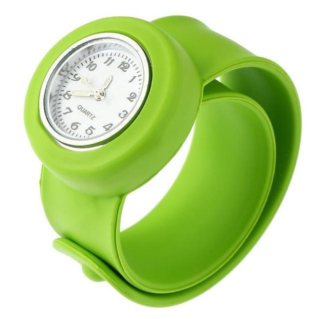 Silicone Slap On Watch boys Sport KIDS Wristwatch girls Small Silicone Fashion woman's Children Gift-Green-JadeMoghul Inc.