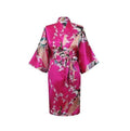 Silk Satin Wedding Bride Bridesmaid Robe Floral Bathrobe Short Kimono Robe Night Robe Bath Robe Fashion Dressing Gown For Women-As the photo show 12-S-JadeMoghul Inc.