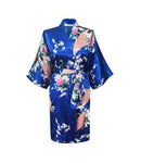 Silk Satin Wedding Bride Bridesmaid Robe Floral Bathrobe Short Kimono Robe Night Robe Bath Robe Fashion Dressing Gown For Women-As the photo show 8-S-JadeMoghul Inc.