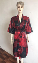 Silk Satin Wedding Bride Bridesmaid Robe Floral Bathrobe Short Kimono Robe Night Robe Bath Robe Fashion Dressing Gown For Women-As the photo show-S-JadeMoghul Inc.