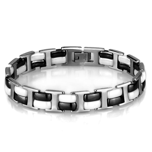 Bracelet For Girls 3W998 Stainless Steel Bracelet with Ceramic in Jet