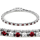 Bracelet For Girls 46902 Rhodium Brass Bracelet with Synthetic in Ruby
