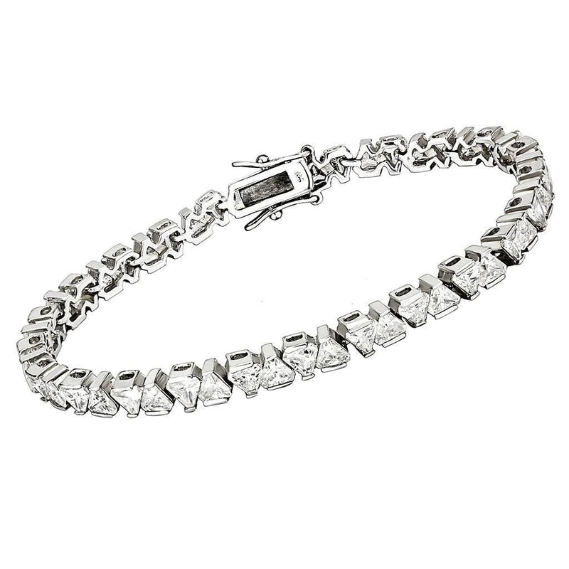 Bracelet For Girls 47302 Rhodium Brass Bracelet with AAA Grade CZ