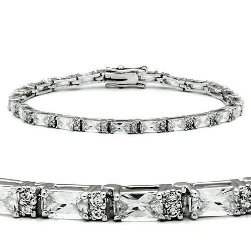 Bracelet For Girls 47401 Rhodium Brass Bracelet with AAA Grade CZ