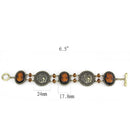 Bracelets For Women LO4221 Antique Copper Brass Bracelet in Smoked Quartz