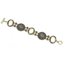 Bracelets For Women LO4221 Antique Copper Brass Bracelet in Smoked Quartz