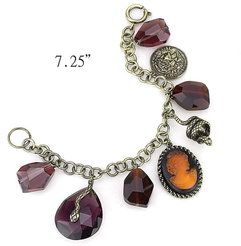 Bracelets For Women LO4223 Antique Copper Brass Bracelet with Synthetic