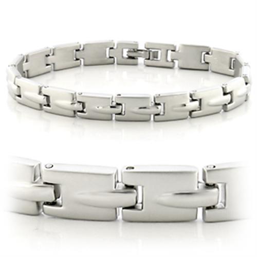 Bracelets For Women LO606 Matte Rhodium & Rhodium White Metal Bracelet