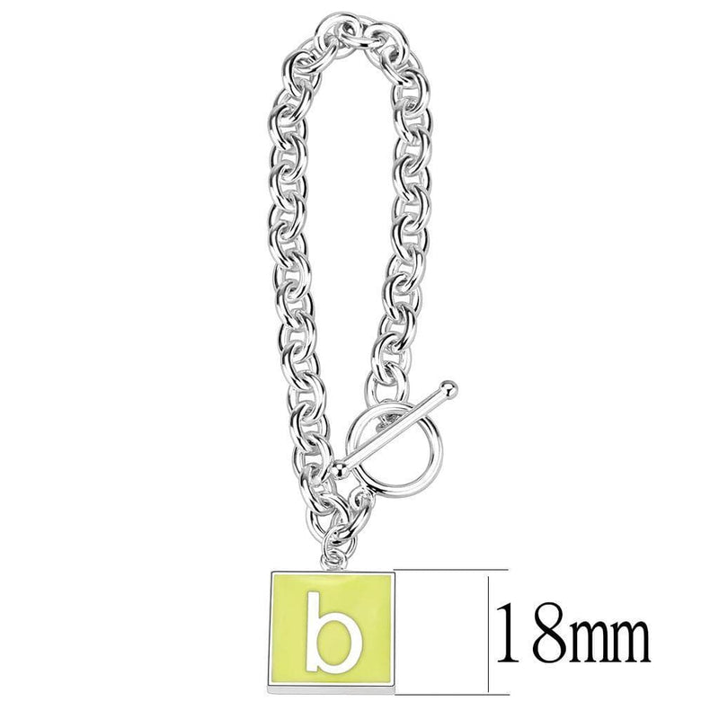 Charm Bracelets LO4641 - Brass Bracelet with Epoxy in Emerald