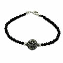 Silver Bracelets Crystal Bracelets LO2048 Rhodium + Ruthenium Brass Bracelet with Crystal Alamode Fashion Jewelry Outlet