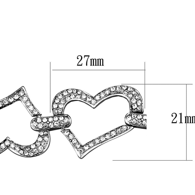 Crystal Bracelets LO3825 Rhodium Brass Bracelet with Top Grade Crystal