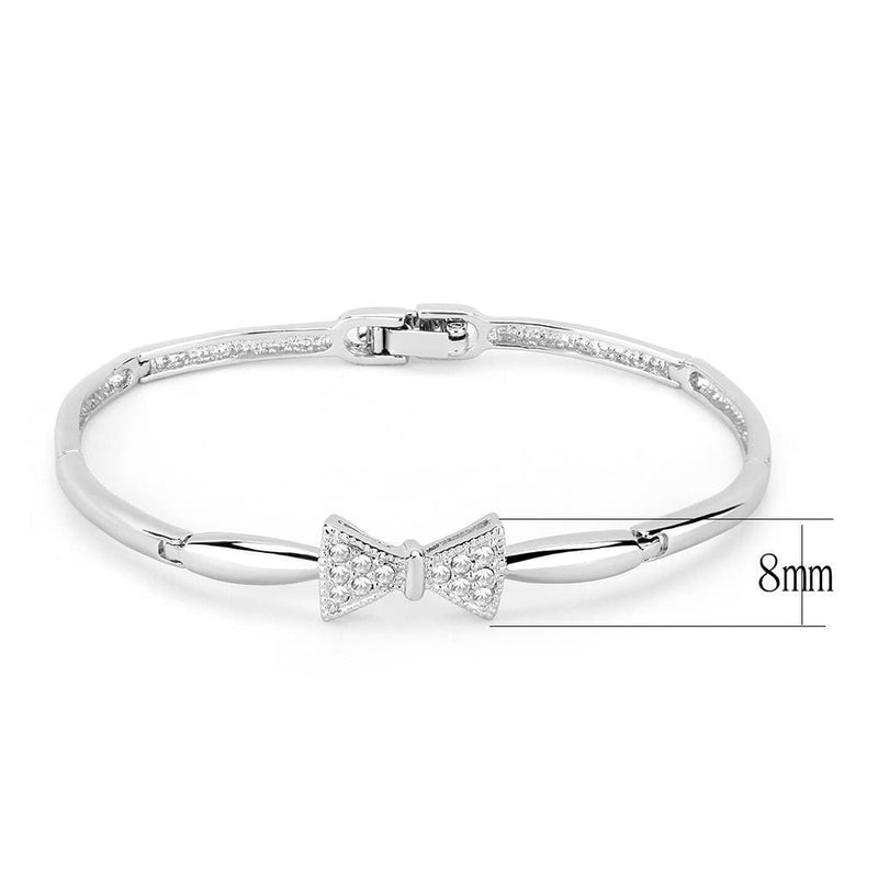 Crystal Bracelets LO4742 Rhodium Brass Bracelet with Top Grade Crystal