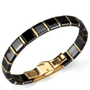 Gold Bangle Bracelet 3W986 Rose Gold - Stainless Steel Bracelet with Ceramic