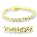 Gold Bracelet For Women 47204 Gold Brass Bracelet with AAA Grade CZ