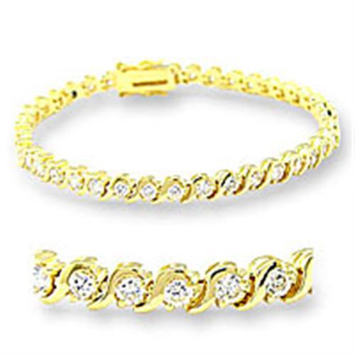 Gold Bracelet For Women 47204 Gold Brass Bracelet with AAA Grade CZ