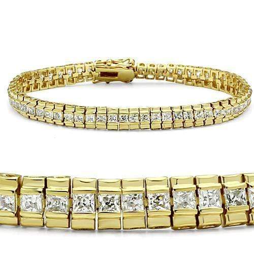 Gold Bracelet For Women 47303 Gold Brass Bracelet with AAA Grade CZ