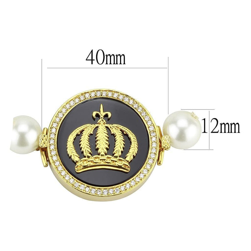 Gold Bracelet For Women LO2648 Gold Brass Bracelet with Semi-Precious