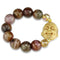 Gold Bracelet LO3786 Gold White Metal Bracelet with Synthetic
