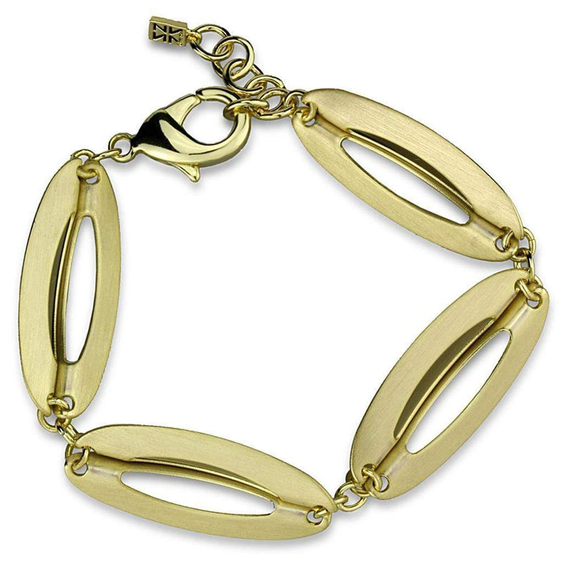 Gold Bracelet LO3941 Gold & Brush Brass Bracelet