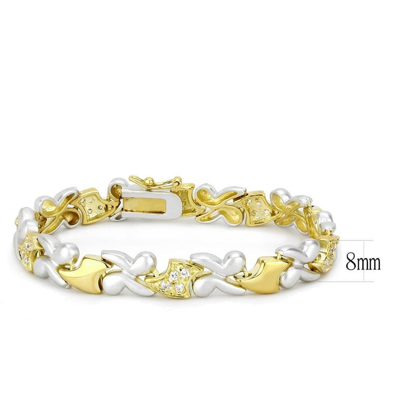 Gold Bracelet LO4736 Gold+Rhodium Brass Bracelet with AAA Grade CZ