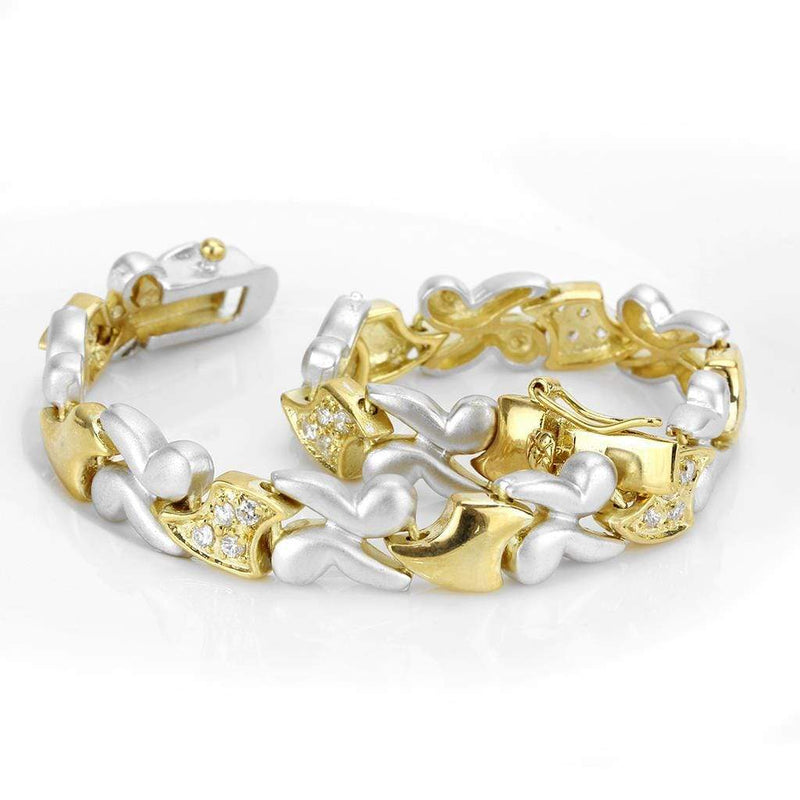 Gold Bracelet LO4736 Gold+Rhodium Brass Bracelet with AAA Grade CZ