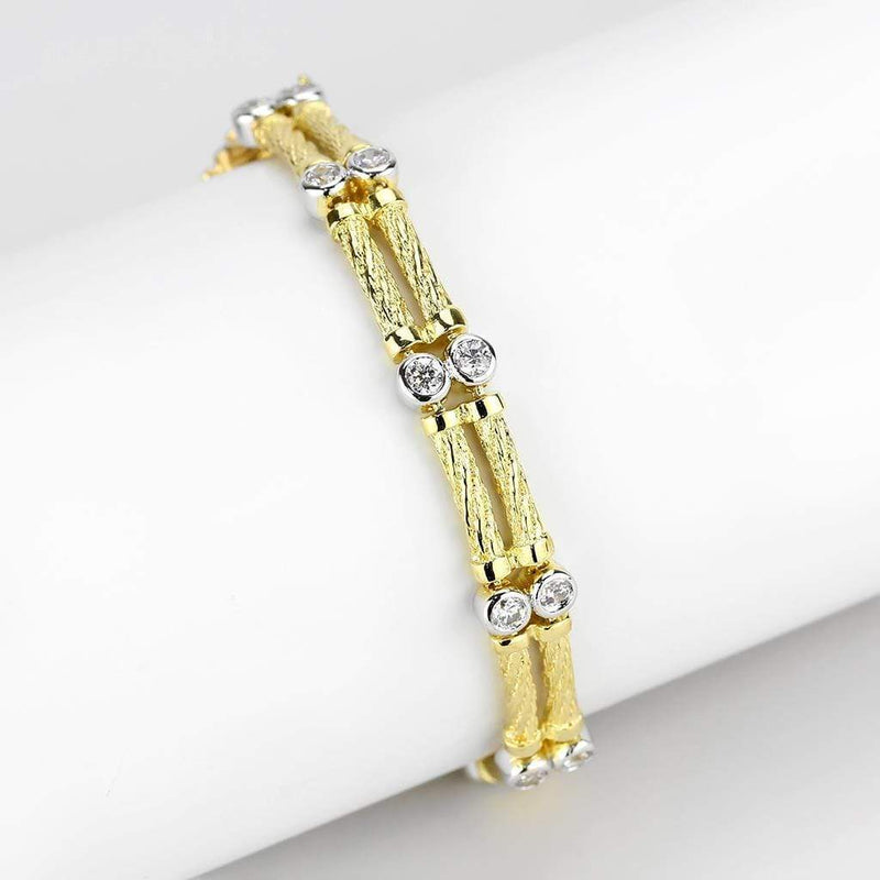 Gold Bracelet LO4737 Gold+Rhodium Brass Bracelet with AAA Grade CZ