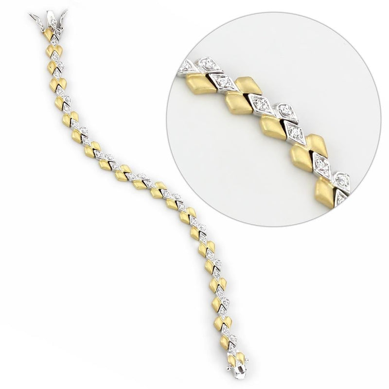 Gold Bracelet LO4743 Gold+Rhodium Brass Bracelet with AAA Grade CZ