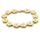 Gold Bracelet LO596 Matte Gold & Gold Brass Bracelet with AAA Grade CZ