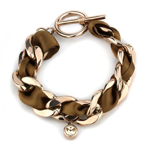 Gold Bracelet TK3066 Rose Gold - Stainless Steel Bracelet with Crystal