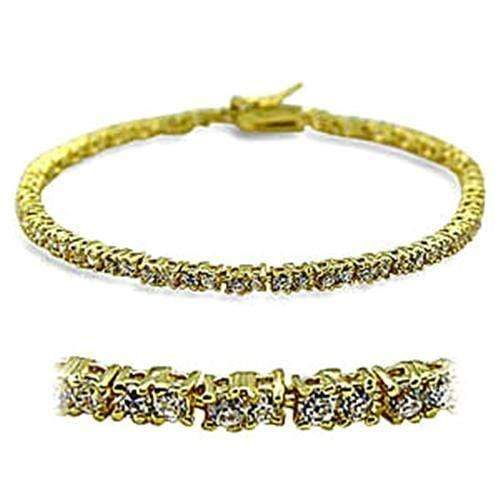 Gold Charm Bracelet 415802 Gold Brass Bracelet with AAA Grade CZ