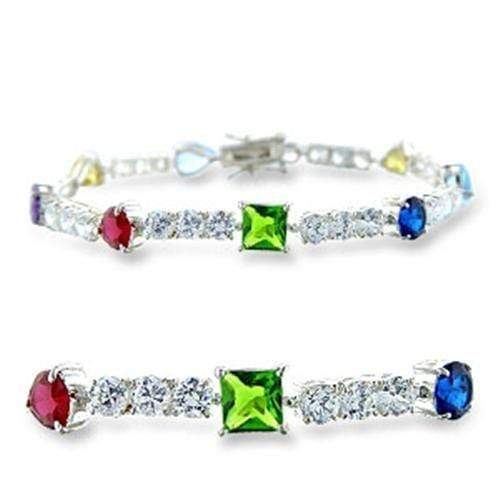 Silver Bracelets Silver Bracelet For Women 414402 - 925 Sterling Silver Bracelet with CZ Alamode Fashion Jewelry Outlet