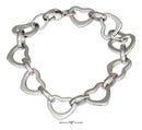 Silver Bracelets Stainless Steel 8" Open Heart Link Bracelet JadeMoghul Inc.