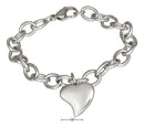 Silver Bracelets Stainless Steel 9" Oval Link Heart Tag Bracelet JadeMoghul Inc.