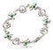 Silver Bracelets Sterling Silver 7" Claddagh And Shamrock Bracelet With Green Glass JadeMoghul Inc.