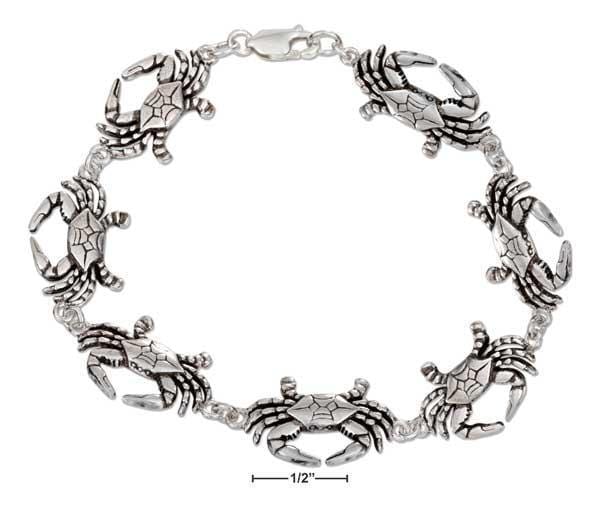 Silver Bracelets Sterling Silver 7" Continuous Linked Crab Bracelet JadeMoghul Inc.