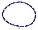 Silver Bracelets Sterling Silver 7" Deep Blue Heishi Bead Stretch Bracelet With Silver Accent Beads JadeMoghul Inc.